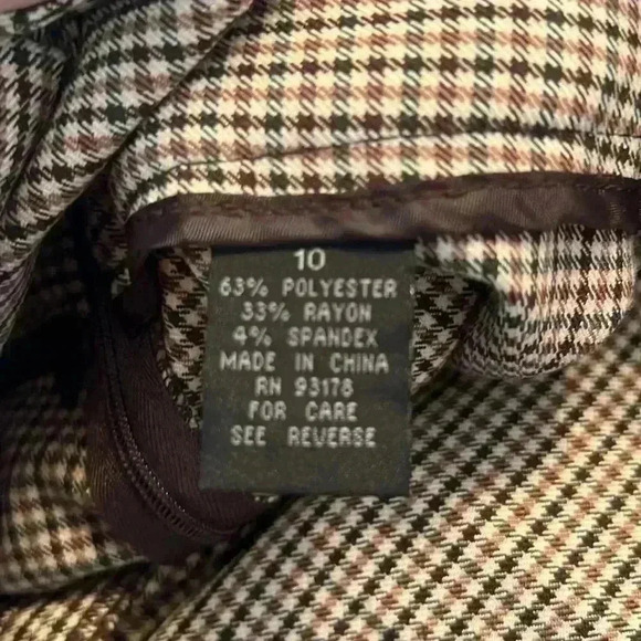 Grace Elements Houndstooth Belted Pencil Skirt Size 10 Brown, Black & Khaki - Picture 9 of 10